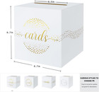 White Card Box With Gold Foil Design  Gift Cards Receiving Box For Birthdays Par
