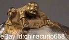 6 4  Old Chinese Bronze Gilt Feng Shui Tongzi Bull Shepherd Boy Lucky Statue