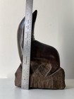 Carved Wood Seal Figure  Dark Hard Wood  13 Inches High 