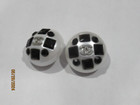 Chanel 2 Buttons Black Crystals  Silver Metal Cc   20mm So Pretty