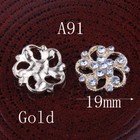 120pcs Vintage Heart flower snow Metal Rhinestone Buttons Bling Alloy Crystal 