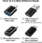 4-pack Usb3 0 Type C Female To Usb Male Adapter Otg Micro Usb To C Converter Lot