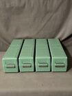 4x Kodak Ready File Kodaslide 35mm Slide Container Vintage Green Storage Boxes