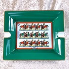 Vintage Hermes Porcelain Cigar Ashtray Change Tray Ecuries Horse Green