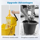 35 Qt Commercial Mop Bucket With Side Press Wringer On Wheels And Mops Set Fo   