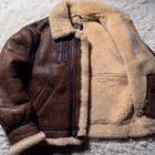 Schott Type B-3 Flight Mouton Jacket Size 42 Made In Usa Vintage Used