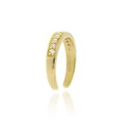 Gold Tone Over Sterling Silver Channel Set Cz Toe Ring