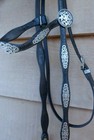 Filagree Silver Pieces Conchos Brow Band Headstall For Arab Or Small Horse