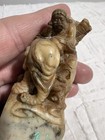 Chinese Carved Stone Seal Stamp W  Elephant Finial  Beige brown