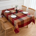 Rectangle Tablecloth 60  X 84  Winter Brown Plaid Table Cloth - Oblong Autumn Po
