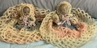 2 Vintage Bed Pillow Crocheted Hat And Dresses Dolls Over 70 Yrs Old