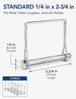 5 Pack Square Trailer Pin 1 4 Inch X 2-3 4 Inch  Heavy Duty Shaft Locking Pin  C