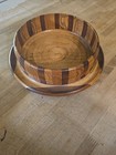 Vintage Hand Turned Segmented Wood Bowl Artist Signed And Dated