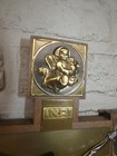 Vintage French Wood Metal  Wall Crucifix Cross Angels 1970