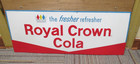 Vintage Rc Royal Crown Cola Tin Soda Sign Embossed  the Fresher Refresher  Wow