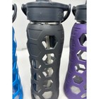 Lifefactory Bottle Lot 3 Glass Water Bottles Used Active Flip Cap Silicon Sleeve