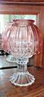 Vintage L e  Smith Royal Fairy Lamp Pink Ribbed