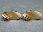 Vintage Mid Century Modern Asymmetrical Yellow Gold Plated Cuff Links