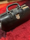 Vintage 1930s Homa Medical Doctor Tool Bag Cowhide Leather Top Handle Purse