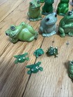 Lot 45  Vtg Frog Lover Figures Statue Ceramic Glass Stone Sea Shell Japan Usa Pr