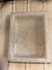 Vintage White Marble Trinket Jewelry Box Stone Inlay Floral Design 4   x3   