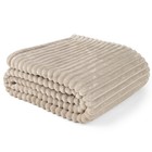 90x90 Inch Taupe Tan Camel Queen Size Soft Fleece Bed Blanket Ribbed Microfiber
