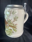 Vintage German Beer Stein Pheasant Hunting Scene Pewter Lid Made In W  Germany