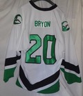 Gang Green Game Worn Used Gshl Hockey Jersey Home  20 Bryon