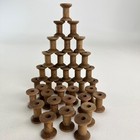 Vintage Wooden 1  Spools Lot Of 34 Empty Solid Plain Patina Crafting Sewing