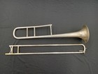 H N White King Silver Plated Trombone No Case Slide Works