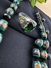 Black Coral Red Sea Yusr 33 Prayer Beads Misbah Inlaid Silver 925                           