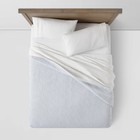 King Reversible Cotton Stripe Quilt Light Blue - Threshold