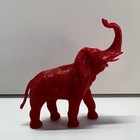 Vintage 1960 Marx Wild Jungle Animals Playset Red Plastic Elephant Toy Figurine 