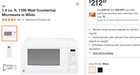Ge Gcst14s1www 1 4 Cu  Ft  White On White Countertop Microwave Oven