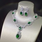 Wedding Bridal  Cz Jewelry Set Zirconia Necklace Earrings Set