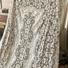 Vtg Lace Tablecloth 66x104 Floral Damask Crochet Look Farmhouse Shabby Chic Read