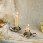  Mini Taper Candle Holders Set Of 2  Rustic Metal Candlestick For Table Gray