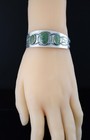 Old Pawn Navajo Native American Sterling Silver 3 Stone Turquoise Cuff Bracelet