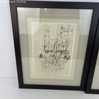 20th Century Italian Venice Outdoor Cafe Charcoal Drawing Set Of 2 Framed Matted