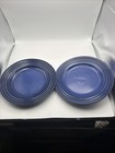 Set Of 2 Le Creuset Cobalt Blue 9    Salad Plates Stoneware Made In France