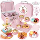 Tea Party Set For Little Girls 49 Piece Pretend Play Toy With Carrying Case
