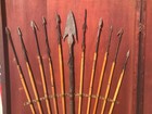 Vintage Antique Barbed Fishing Spears Display Of 11