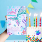 Editable Mermaid Birthday Invitation For Girls   Personalized Digital Invitation