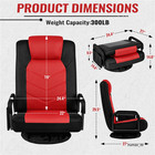 Swivel Floor Gaming Chair Adjustable Backrest Black red Foldable Rocker Seat