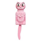 Pink Miss Kitty Cat Clock  3 4 Size  12 75  Eyes Tail Move Free Battery Usa Made