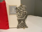 Vintage 1994 Avon Pewter Collectible Santa s Arrival Ornament With Pouch
