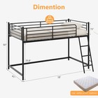 Twin Size Loft Bed W  Full-length Guardrails For Boys Girls Junior Space Saving