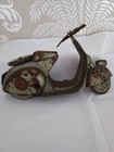 Vintage La Hotte St Nicolas Vespa Scooter Clockwork Tinplate Toy For Restoration