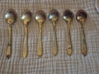      Lot Of 6 Vintage Dirigold Dirilyte Goldware Regal Oval Soup Spoons Flatware