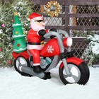 6ft Inflatable Santa Claus Riding Motorcycle Xmas Holiday Party Blow Up Display